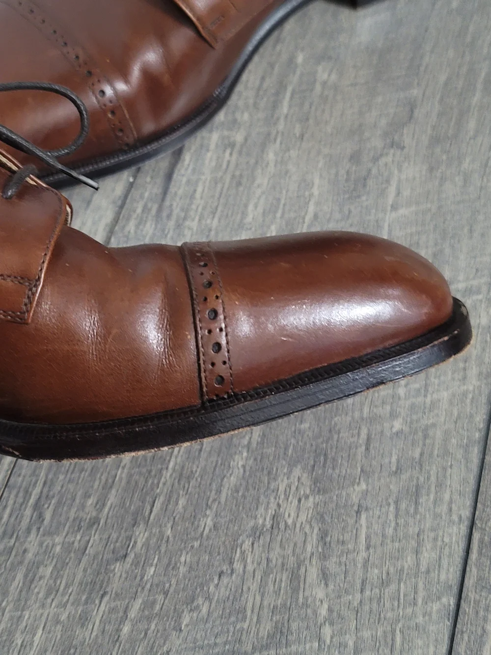 Stamati Mastroianni Handmade Men's Italian Oxblood Captoe Oxfords Derby Shoe 10M